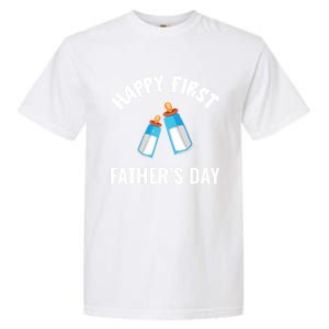 First Year Fathers Day Funny Bottles Milk Best Daddy Cool Gift Garment-Dyed Heavyweight T-Shirt