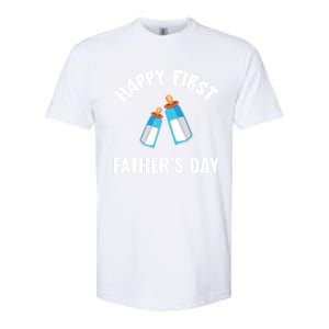 First Year Fathers Day Funny Bottles Milk Best Daddy Cool Gift Softstyle CVC T-Shirt