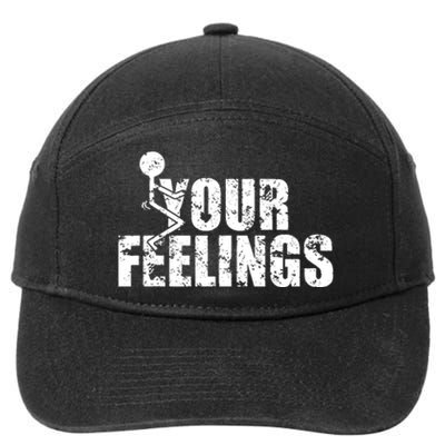 Fuck Your Feelings Grunge Vintage 7-Panel Snapback Hat