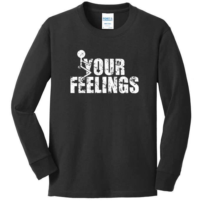 Fuck Your Feelings Grunge Vintage Kids Long Sleeve Shirt