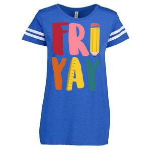 Fri Yay Funny Friday Yay Teacher Life Love Weekend Enza Ladies Jersey Football T-Shirt