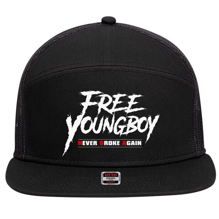 Free Y.O.U.N.G.B.O.Y 7 Panel Mesh Trucker Snapback Hat