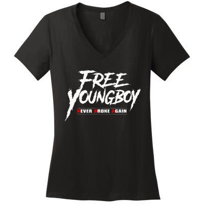 Free Y.O.U.N.G.B.O.Y Women's V-Neck T-Shirt