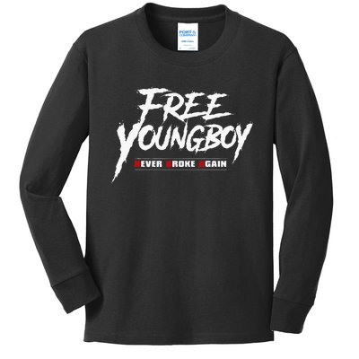 Free Y.O.U.N.G.B.O.Y Kids Long Sleeve Shirt