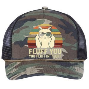 Fluff You Fluffin' Fluff Gift Funny Cat Lover Sarcastic Joke Gift Retro Rope Trucker Hat Cap