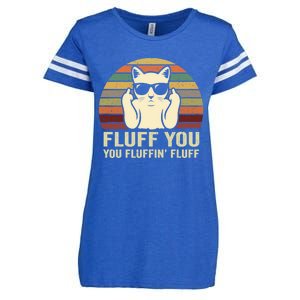 Fluff You Fluffin' Fluff Gift Funny Cat Lover Sarcastic Joke Gift Enza Ladies Jersey Football T-Shirt