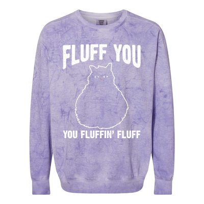 Fluff You Fluffin' Fluff Animal Cat Lover Gift Colorblast Crewneck Sweatshirt