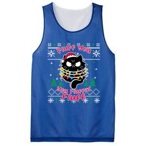 Fluff You Fluffin Cat Pyjamas Pj Ugly Xmas Funny Christmas Gift Mesh Reversible Basketball Jersey Tank