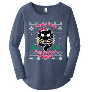 Fluff You Fluffin Cat Pyjamas Pj Ugly Xmas Funny Christmas Gift Women's Perfect Tri Tunic Long Sleeve Shirt