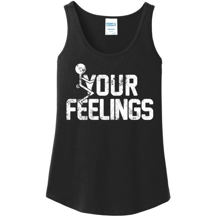 Fuck Your Feelings Grunge Vintage Retro Ladies Essential Tank