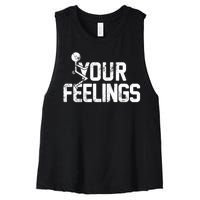 Fuck Your Feelings Grunge Vintage Retro Women's Racerback Cropped Tank