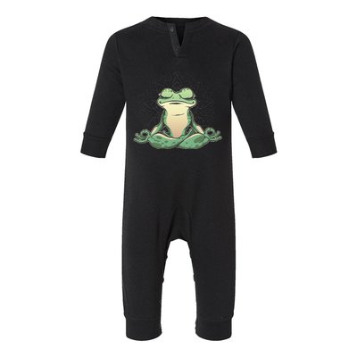 Funny Yoga Frog Meditating Zen For Yoga Frog Lovers Infant Fleece One Piece