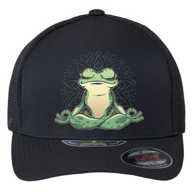 Funny Yoga Frog Meditating Zen For Yoga Frog Lovers Flexfit Unipanel Trucker Cap