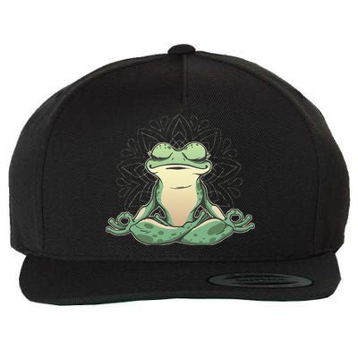 Funny Yoga Frog Meditating Zen For Yoga Frog Lovers Wool Snapback Cap