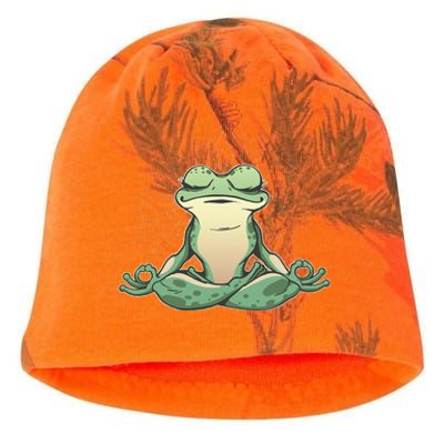 Funny Yoga Frog Meditating Zen For Yoga Frog Lovers Kati - Camo Knit Beanie