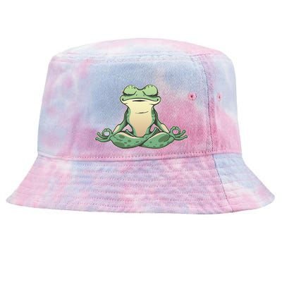 Funny Yoga Frog Meditating Zen For Yoga Frog Lovers Tie-Dyed Bucket Hat