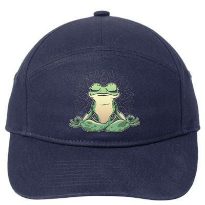 Funny Yoga Frog Meditating Zen For Yoga Frog Lovers 7-Panel Snapback Hat