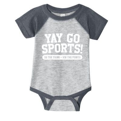 Funny Yay Go Sports Gift Funny Sports Gift Infant Baby Jersey Bodysuit