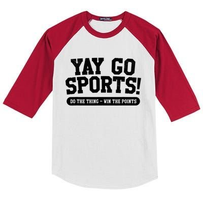 Funny Yay Go Sports Gift Funny Sports Gift Kids Colorblock Raglan Jersey