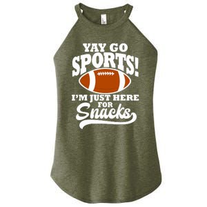 Funny Yay Go Sports I'm Just Here For Snacks Football Women's Perfect Tri Rocker Tank