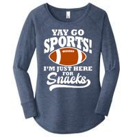 Funny Yay Go Sports I'm Just Here For Snacks Football Women's Perfect Tri Tunic Long Sleeve Shirt