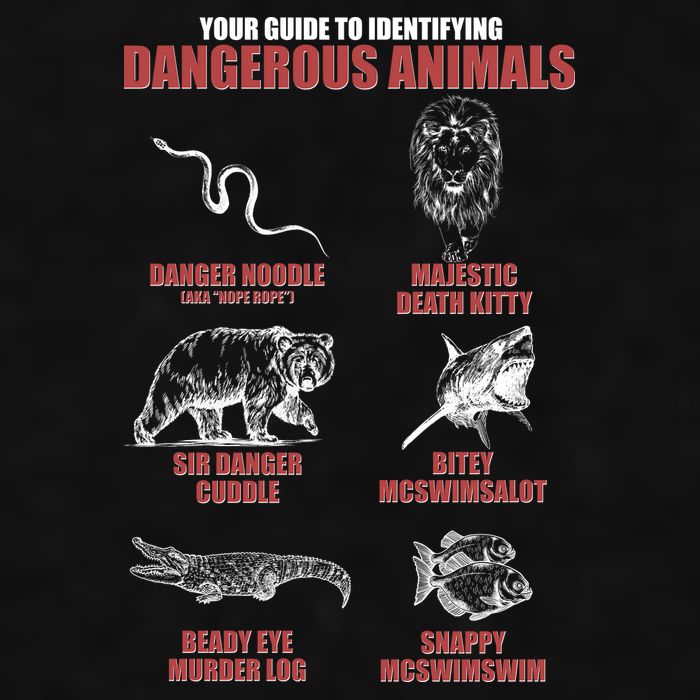 Funny Your Guide To Identifying Dangerous Animals Ladies PosiCharge Tri-Blend Wicking Tank