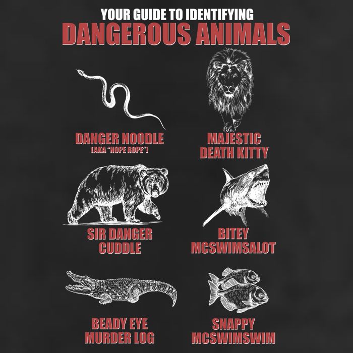 Funny Your Guide To Identifying Dangerous Animals Garment-Dyed Fleece Hoodie