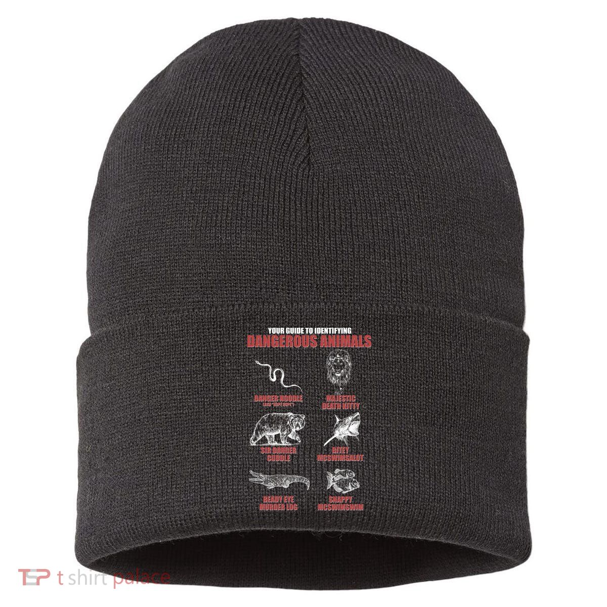 Funny Your Guide To Identifying Dangerous Animals Sustainable Knit Beanie