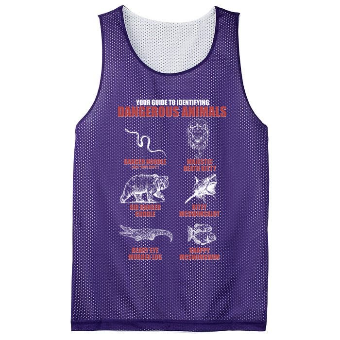 Funny Your Guide To Identifying Dangerous Animals Mesh Reversible Basketball Jersey Tank