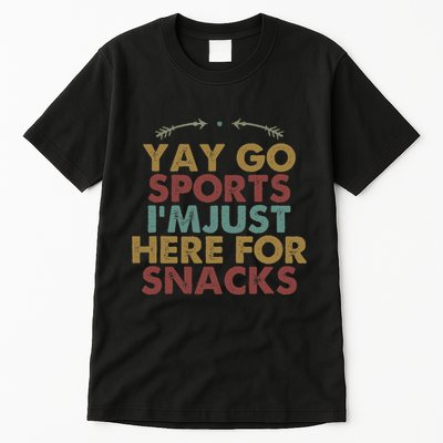 Funny Yay Go Sports IM Just Here For Snacks Football Retro Tall T-Shirt