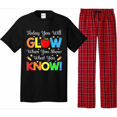 Funny You Glow Show What You Know Teacher Test Day Women Pajama Set