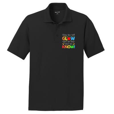 Funny You Glow Show What You Know Teacher Test Day Women PosiCharge RacerMesh Polo