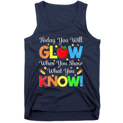 Funny You Glow Show What You Know Teacher Test Day Women Tank Top