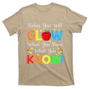 Funny You Glow Show What You Know Teacher Test Day Women T-Shirt