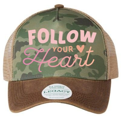 Follow Your Heart Cute Quote Legacy Tie Dye Trucker Hat