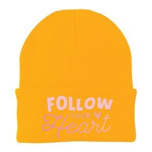 Follow Your Heart Cute Quote Knit Cap Winter Beanie