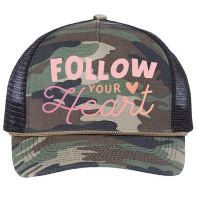 Follow Your Heart Cute Quote Retro Rope Trucker Hat Cap