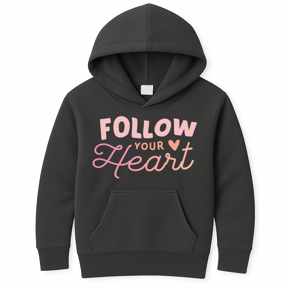 Follow Your Heart Cute Quote Kids Hoodie