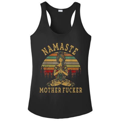 Funny Yoga Humor Namaste Funny Mothers Fucker Ladies PosiCharge Competitor Racerback Tank