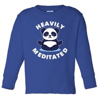 Funny Yoga Heavily Meditated Panda Namaste Meditate Relax Cool Gift Toddler Long Sleeve Shirt