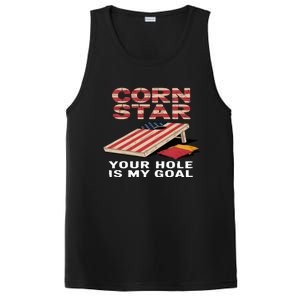 Funny Your Hole Is My Goal Design For Cornhole Game Lover Gift PosiCharge Competitor Tank