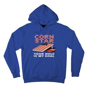 Funny Your Hole Is My Goal Design For Cornhole Game Lover Gift Hoodie