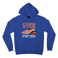 Funny Your Hole Is My Goal Design For Cornhole Game Lover Gift Hoodie