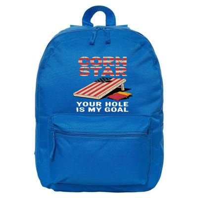 Funny Your Hole Is My Goal Design For Cornhole Game Lover Gift 16 in Basic Backpack