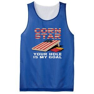 Funny Your Hole Is My Goal Design For Cornhole Game Lover Gift Mesh Reversible Basketball Jersey Tank