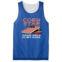 Funny Your Hole Is My Goal Design For Cornhole Game Lover Gift Mesh Reversible Basketball Jersey Tank