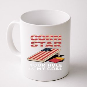 Funny Your Hole Is My Goal Design For Cornhole Game Lover Gift Coffee Mug