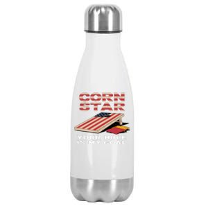 Funny Your Hole Is My Goal Design For Cornhole Game Lover Gift Stainless Steel Insulated Water Bottle