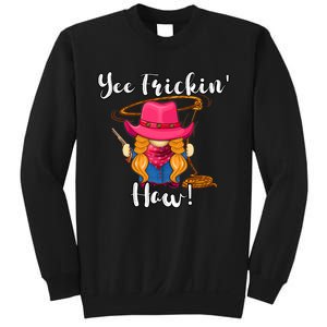 Funny Yee Haw Yee Freakin' Haw Cow Gnome Novelty Sweatshirt