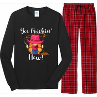 Funny Yee Haw Yee Freakin' Haw Cow Gnome Novelty Long Sleeve Pajama Set